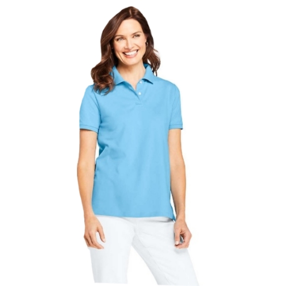 NWT- NIKE + LANDS END WMN M BLUE GOLF POLO TOPS - Picture 4 of 8